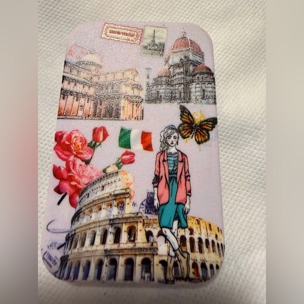 Silver Compact Mirror from Italy